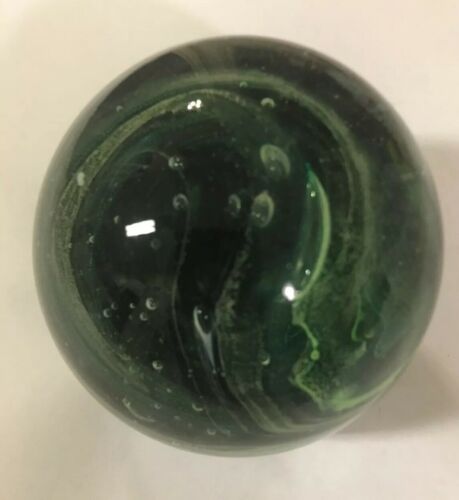 KERRY GLASS Green Swirl Paperweight - Guaranteed Irish-Handmade in Ireland