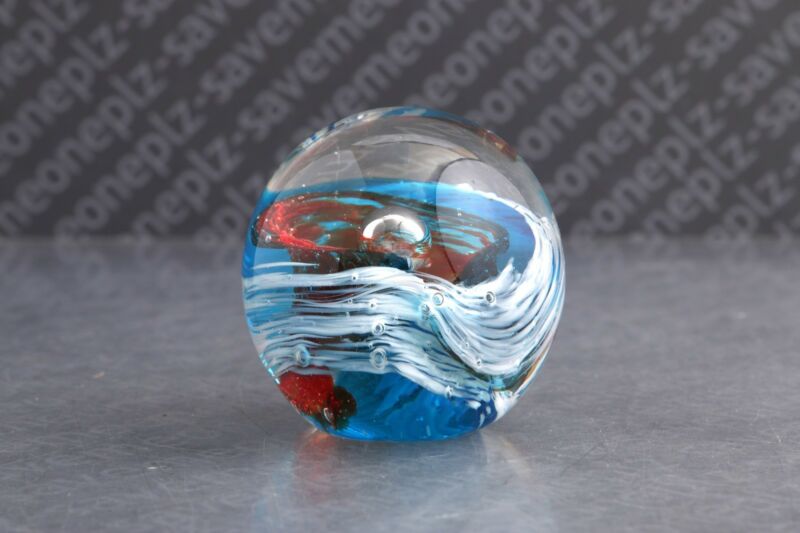 Vintage Art Glass Controlled Bubble Paperweight
