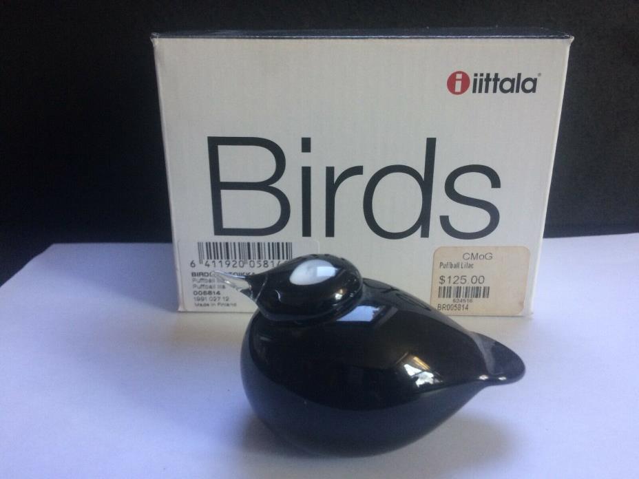 iittala Puffball Lilac Birds by Toikka  Handblown Glass Made in Finland In Box