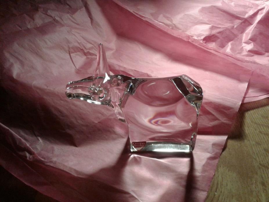 Orrefors Crystal Glass Paperweight OX