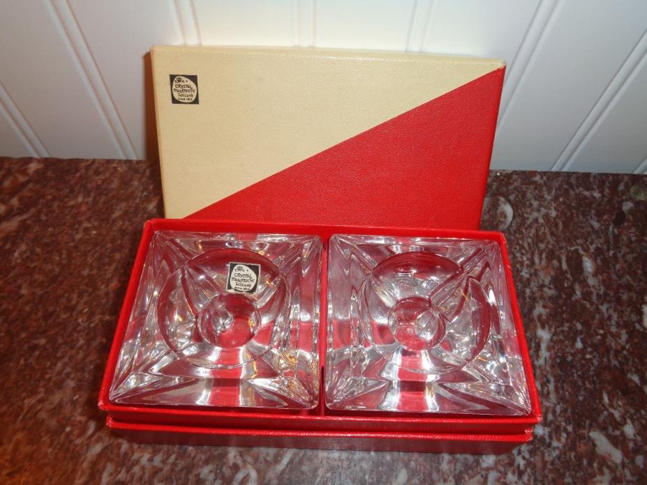 Elegant Vintage Crystal MAASTRICHT HOLLAND Candle Holders ~  Made in Holland NIB