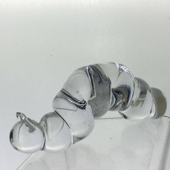 VINTAGE RFB Swedish Art Glass CATERPILLAR Inchworm Figurine Paperweight Sweden