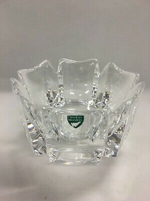 Vintage Orrefors SWEDEN Corona Crystal Bowl Dish 4 1/2 inches x 3 1/4 inche Tall