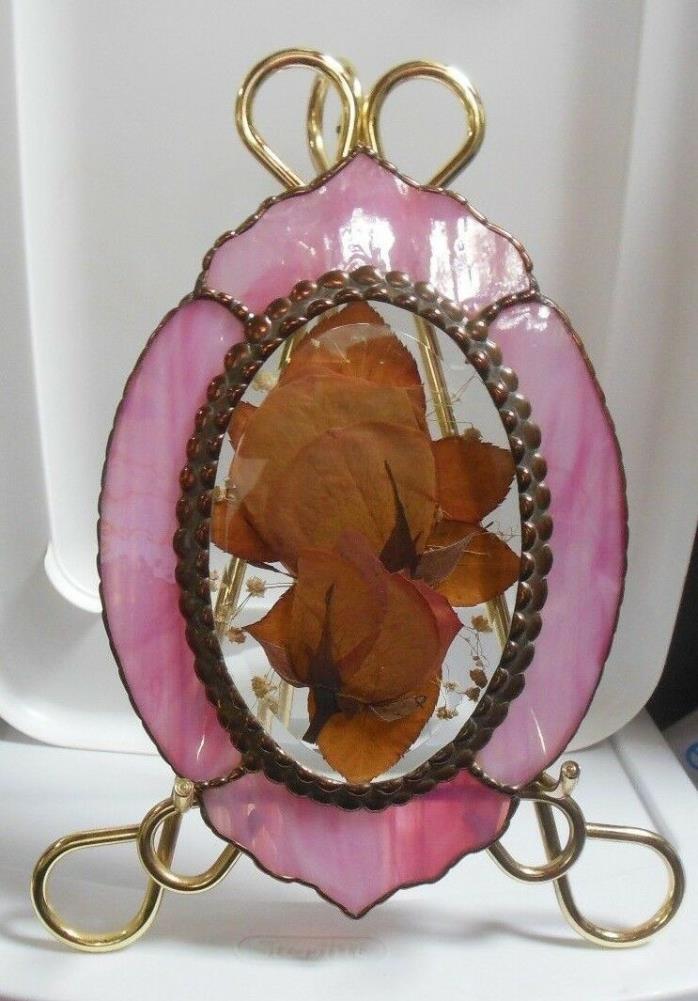 Glassical Heirlooms beautiful, handmade, stained glass Flower Piece Beveled Oval