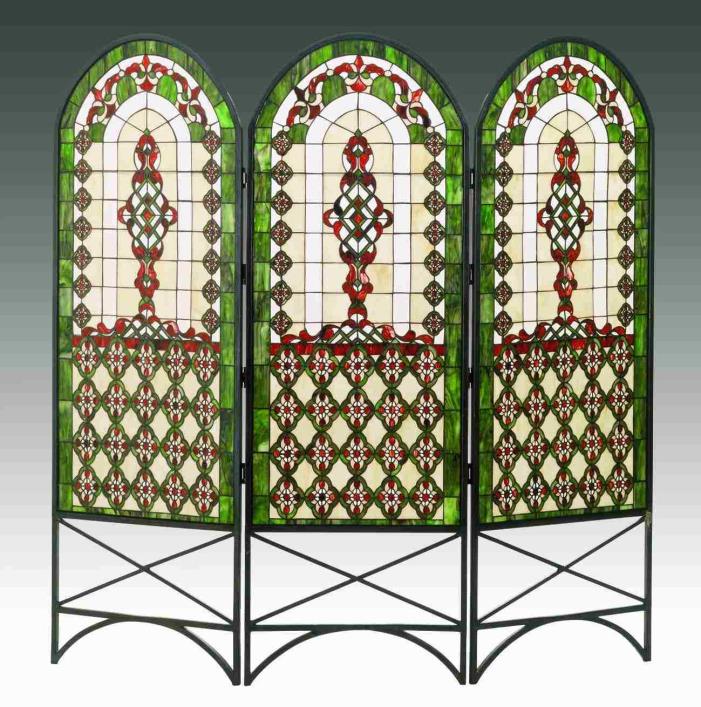 Meyda Tiffany Stained Glass Room Divider 3 Panel Victorian Style Home Decor NEW