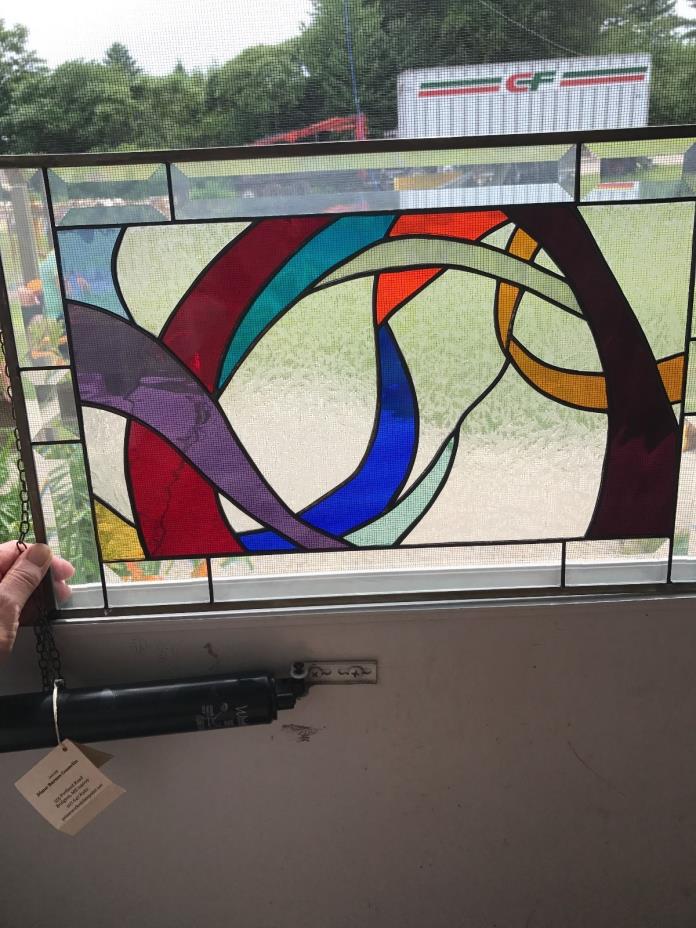 Flowing Ribbons Stained Glass Panel Handmade in the USA