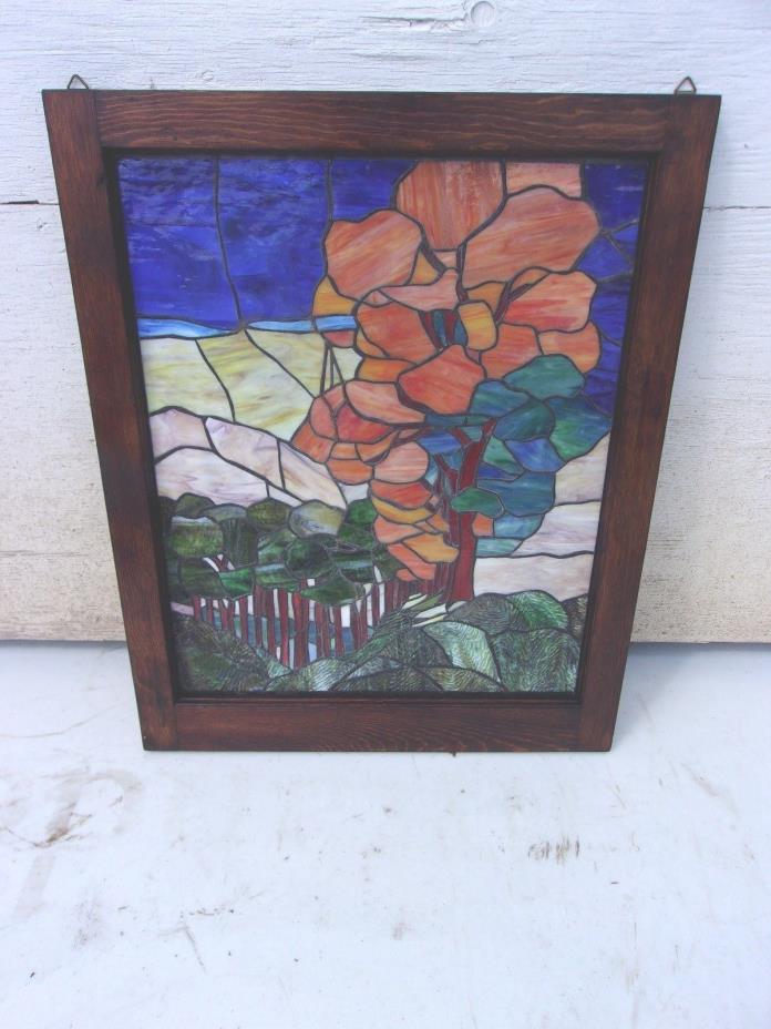 LEADED STAINED GLASS WATER LILY WINDOW -SELLING OUT MAKE OFFER