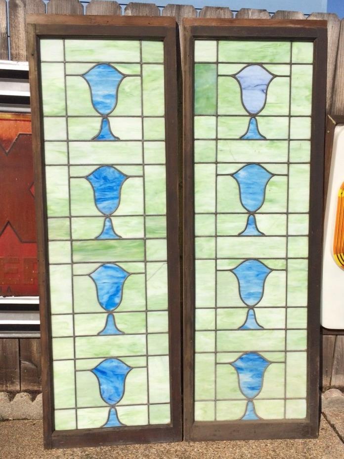 Antique 1800's Stained-Glass Windows(x2)~Old Masonic Temple Building-N.O., LA