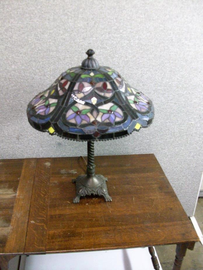 ANTIQUE LAMP-LEADED GLASS -SELLING OUT MAKE OFFER