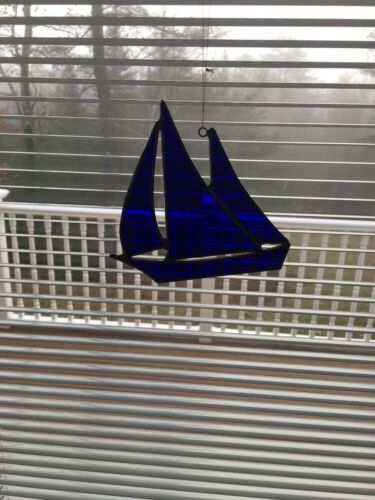 Leaded Stained Glass Window Catcher Sailboat