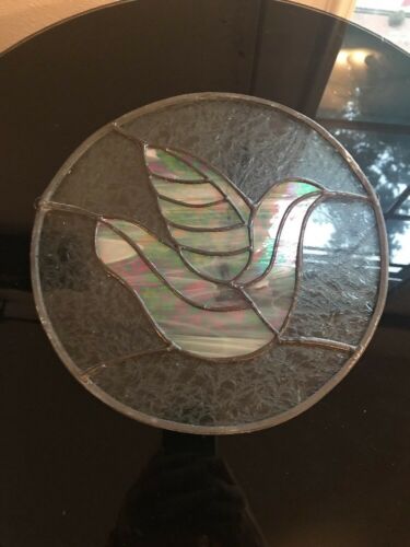 Stained Glass Window Hanging Dove Bird