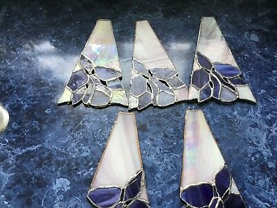 Vintage Leaded Stained Glass Panels 5 Piece Set **nocheapchinastuff !!!