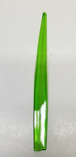 MURANO ART STYLE GREEN LEAF BLADE STEM LONG STEM GLASS FLOWER 14 1/8
