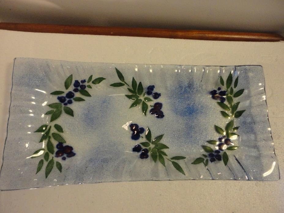 Fantastic Blueberry Fused Glass Tray.