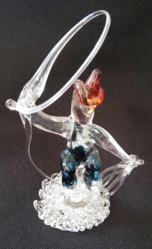 Vintage Glass Blown Miniature Cowboy Figure