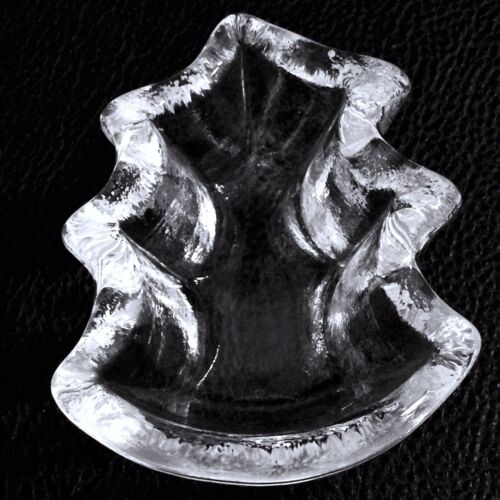 Simon Pearce Crystal Clear Glass Evergreen Tree Candy/Nut Bowl Dish