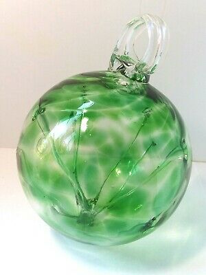 HANDCRAFTED Blown Glass FRIENDSHIP BALL Green Large 4.5