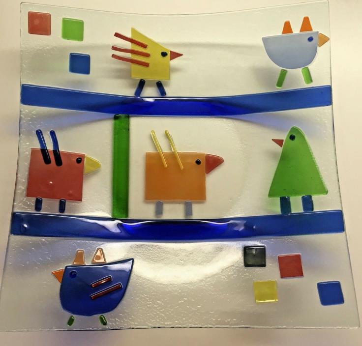 FUSED GLASS Square Tray. 12