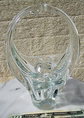 Handblown Crystal Art Glass Vase/Basket