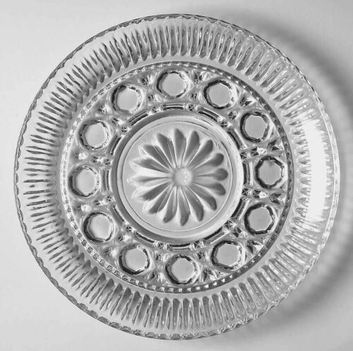 Vintage Federal Glass Windsor Mayonnaise Underplate Button & Cane Pattern Plate