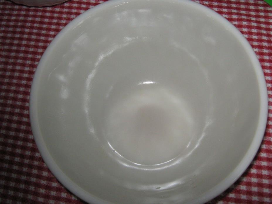 REDUCED Vintage Anchor Hocking Fire King Mixing Bowl Ecru Swirl Milk Glass 9