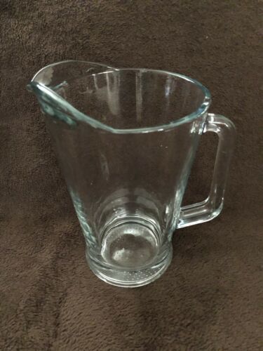 vintage clear heavy glass pitcher MEXICO