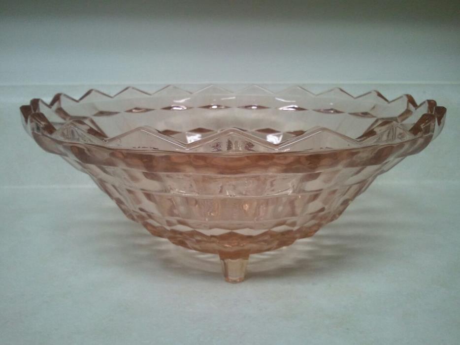 Whitehall Pink Depression Glass 3 Footed Bowl / Dish or Comport Indiana Glass Co