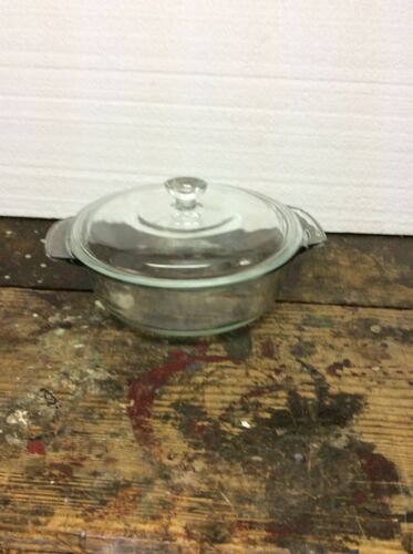 Vintage Anchor Hocking Fire King Clear Bowl Dish 436 Made USA With Lid 62