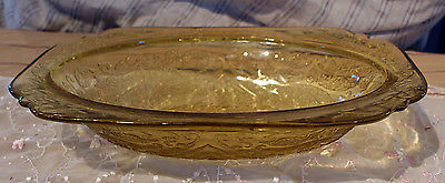 Vintage Yellowish Brown Depression Glass Rectangular Serving Dish