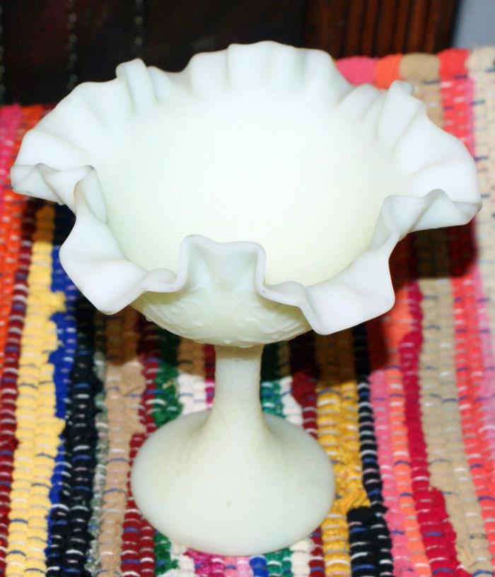 Vintage Fenton Light Green Stemmed Trinket Dish, Candy Dish & Flower Float