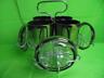 Vintage Mid Century Modern 4 Highball Glasses w/Coasters and Caddy