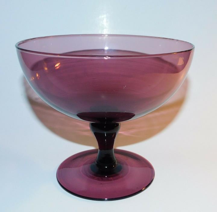 Vintage Amethyst Glass Compote