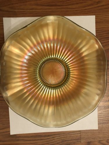 Vintage Northwood Carnival Glass Stippled Rays Signed 8
