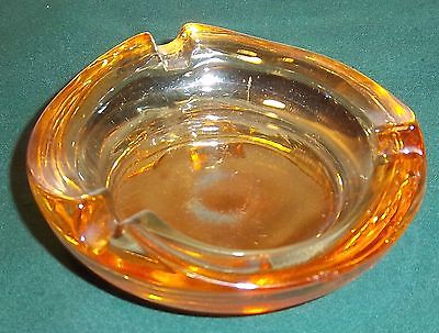 Carnival Glass Small Individual Ashtray Irridescent Marigold-3-3/8