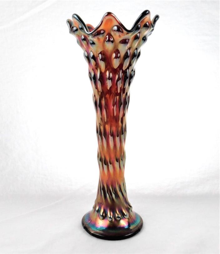 Vintage Fenton Carnival Glass Rustic Vase 10