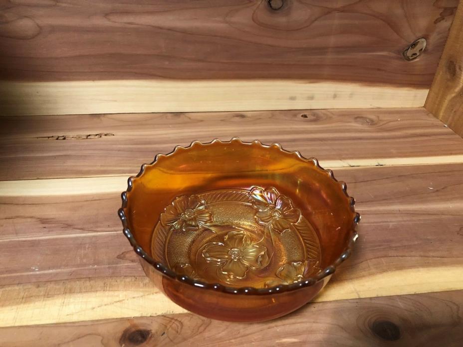 Amber Carnival Glass dish  pre-owned