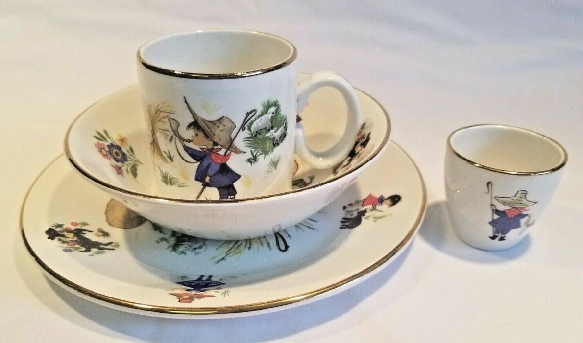 ARKLOW Republic or Ireland NURSERY RHYME CHILDS 4 PC SET PLATE, BOWL, CUP & EGG