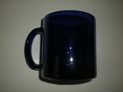 5 COBALT Blue Coffee Tea MUGS Vtg set very Dark
