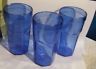 Vintage Three (3) Beautiful Cobalt Blue Brasil Tumblers Glasses