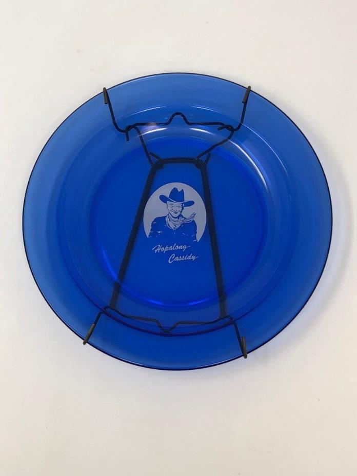 Vintage Hopalong Cassidy Cobalt Blue Plate 7.5