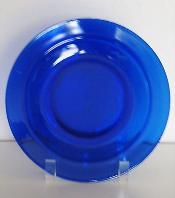 GLASSWARE SALE Pretty Pair of 8 Inch Cobalt Blue Salad or Dessert Plates