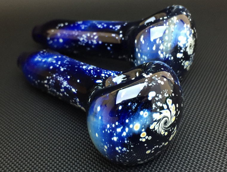 Galaxy Glass Pipe - Cobalt // MADE TO ORDER // Pocket Hand Blown Mystery Space S