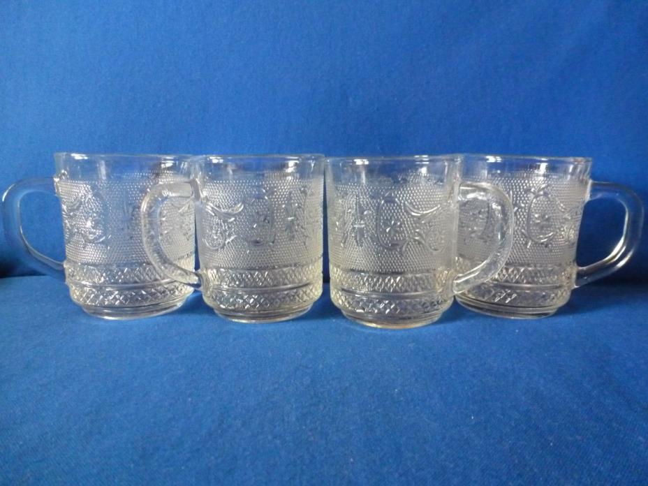 Kig Malaysia Coffee/Tea Mugs Fleur Di Lis Pattern Set Of 4