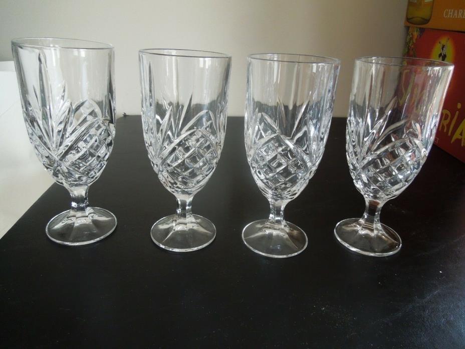 4 SHANNON  HAND CRAFTED GODINGER DUBLIN ICED TEA GLASSES (2 SETS AVAILABLE)