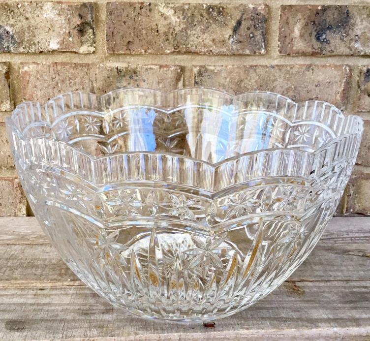 VHTF Crystal Punch Bowl Cristal d'Arques MONIQUE Glass Centerpiece Gorgeous