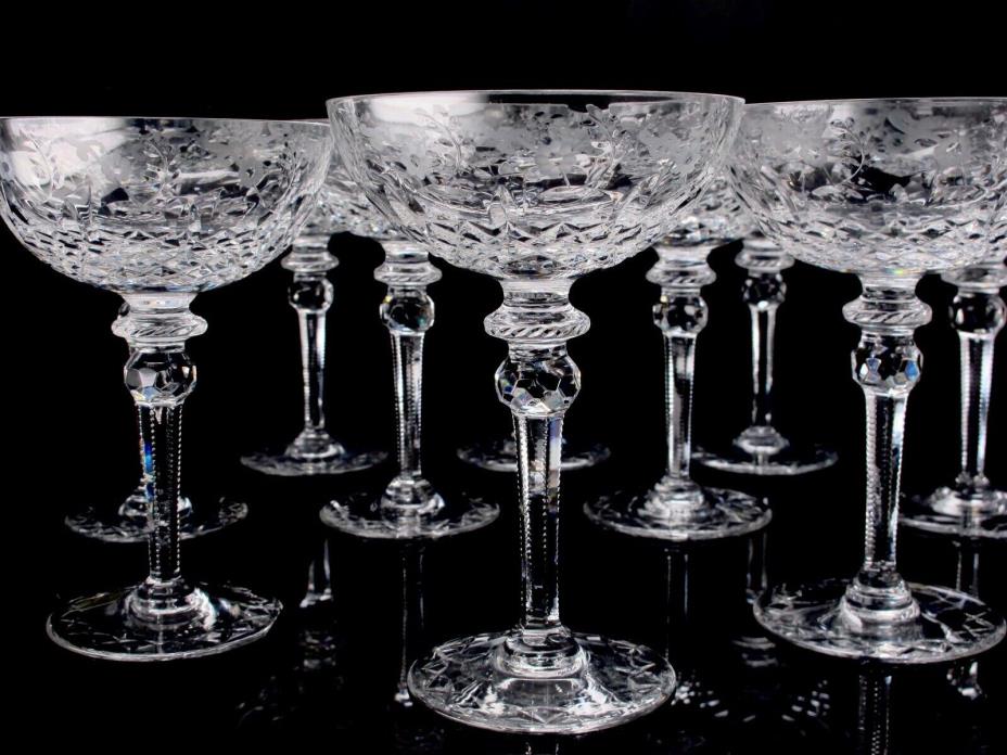 Rogaska Gallia Champagne / Sherbert Crystal 10 Glasses