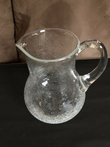 MID CENTURY MODERN  BLENKO CRACKLE GLASS PITCHER/JUG