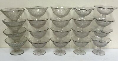 Lot of 20 crackle clear glass sherbets