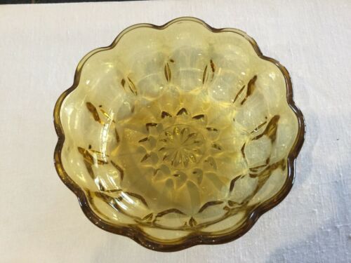 Vintage Yellow Amber 6”x2.5” Glass Cereal/Candy/dish Bowl