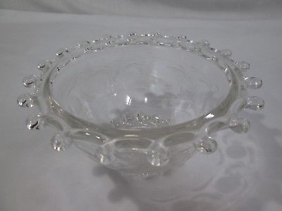 Lace Edge Clear Etched Glass Bowl/Candy Dish 5